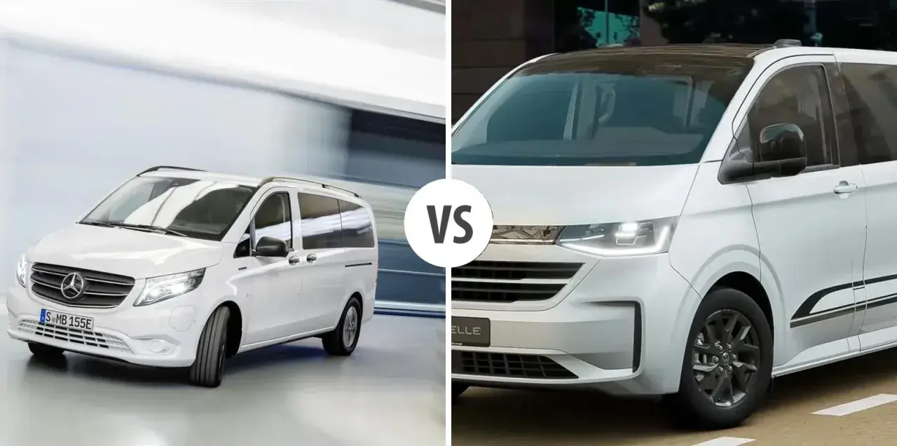 Porównanie białych busów: Mercedes-Benz Vito vs. Volkswagen Multivan. Który bus osobowy jest najmniej awaryjny?