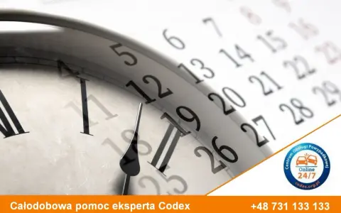 Zegar i kalendarz przypominają o terminach. Sprawdź, ile czasu na zgłoszenie szkody z AC masz z pomocą ekspertów Codex.