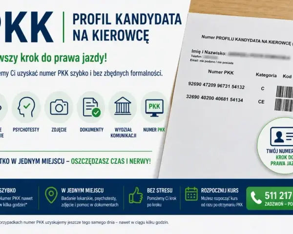 Pierwszy krok do prawa jazdy! Pomożemy Ci uzyskać numer PKK szybko i bez formalności. Wszystko w jednym miejscu, by ułatwić Ci drogę do zdobycia uprawnień.